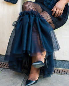 Illusion Black Net Tulle Mix Skirt