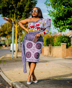 Asymmetrical shop ankara skirt